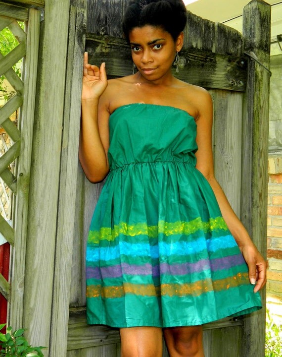 C L E A R A N C E-- flyTie hand painted babydoll dress--xlarge