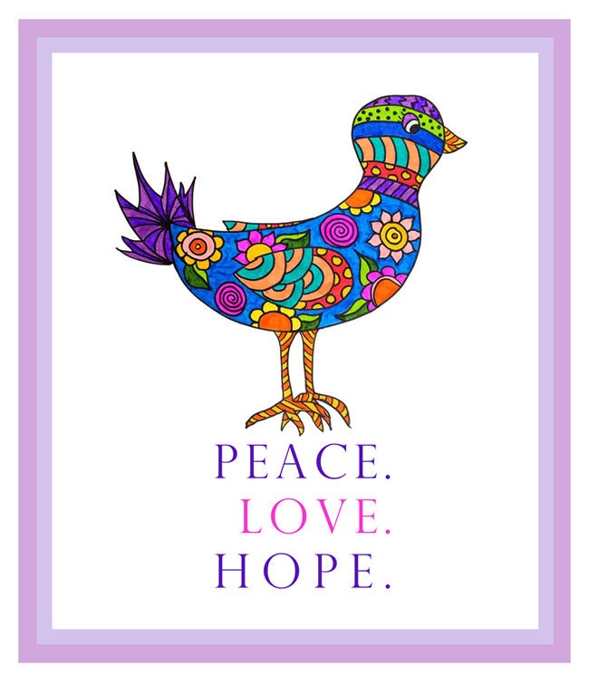 Peace. Love. Hope. 8 x 10 Poster Print