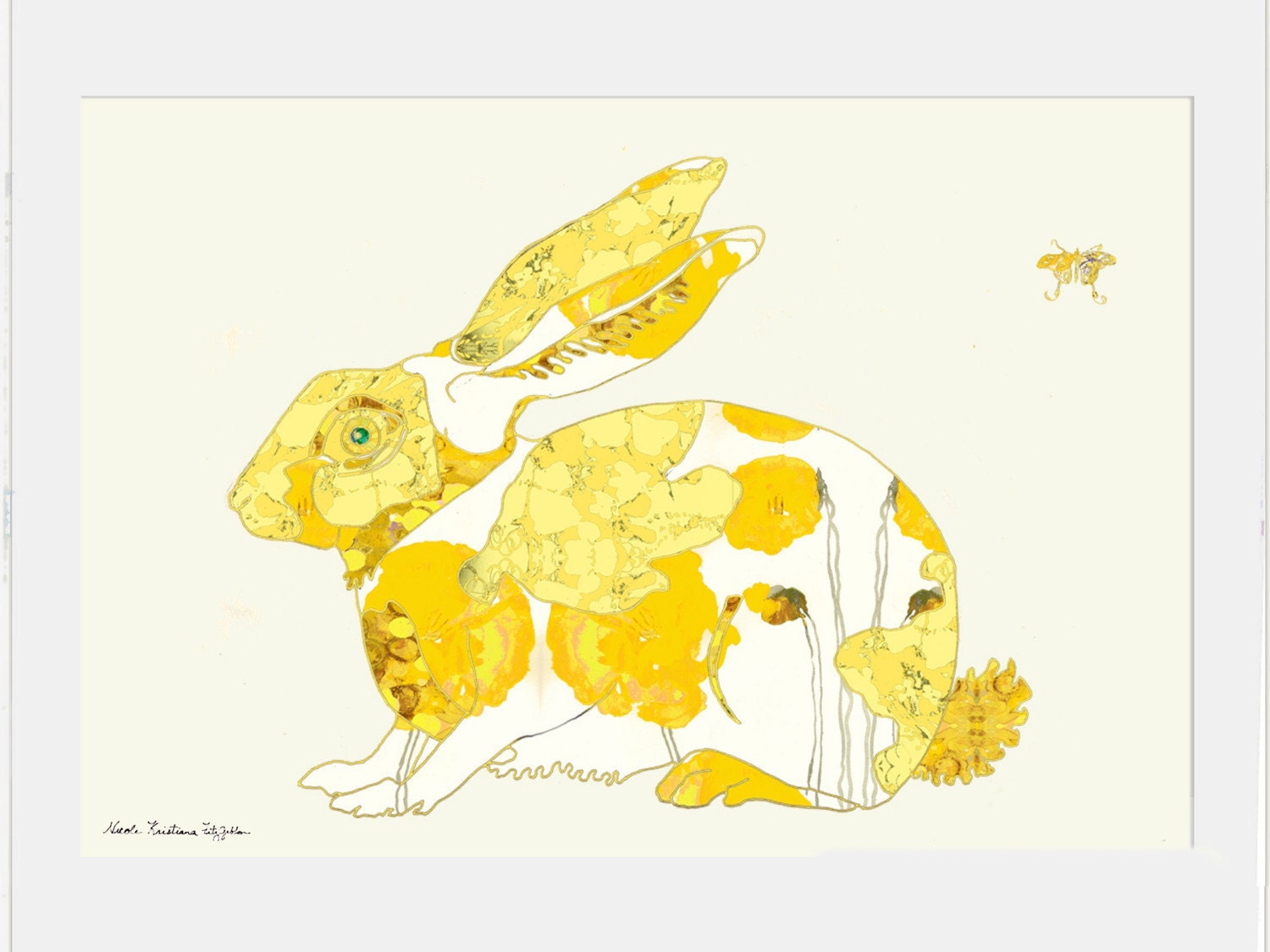 YELLOW BUNNY Art Print