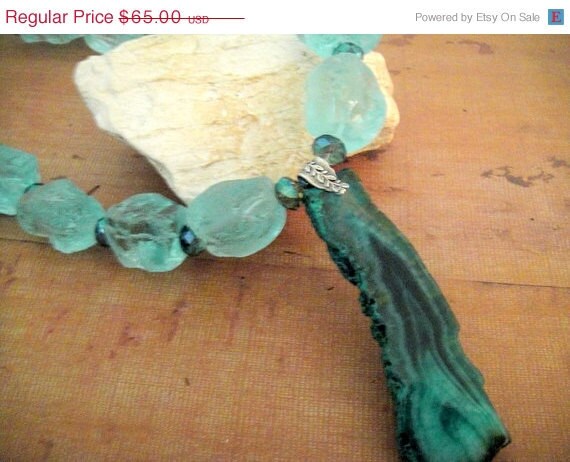 MothersDaySale For the Love of Heavenly Blue         (Aqua Blue Quartz and Fluorite Necklace)