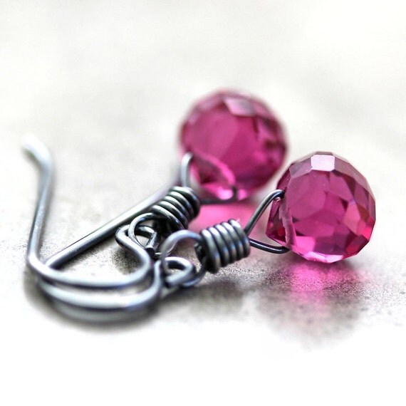 neon pink earrings