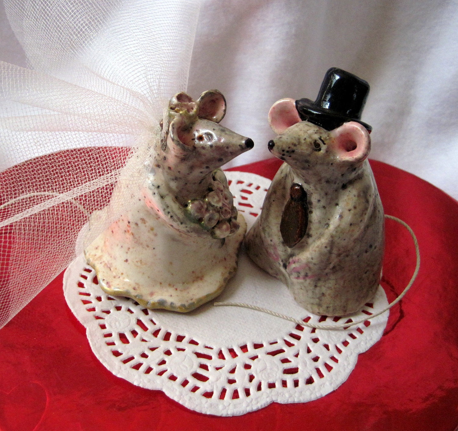 Mice Wedding CakeToppers Handmade Ceramics