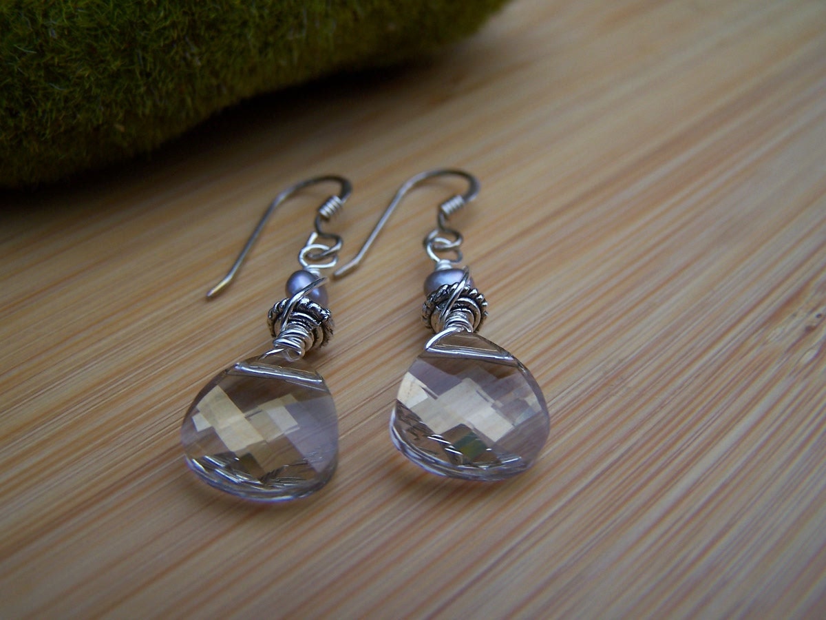 Golden Shadow Swarovski Drop Earrings Preview 2