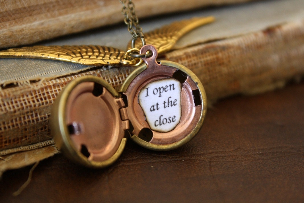 Harry Potter Golden Snitch Necklace - I Open At The Close - You Choose the Snitch