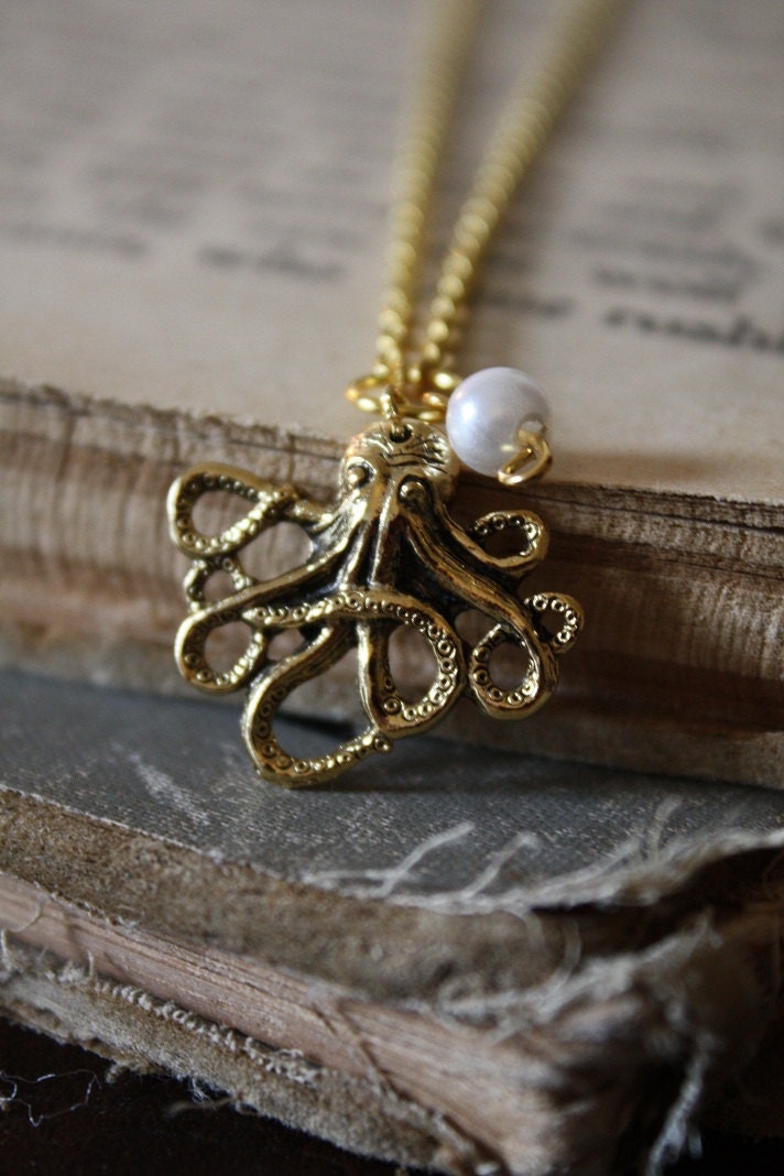 Mermaid's Octopus Necklace - Gold