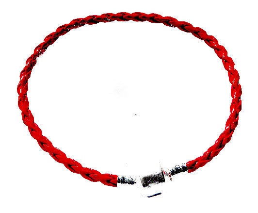 FREe SHIPPING european beads Bracelet leather  6-1/2" Red