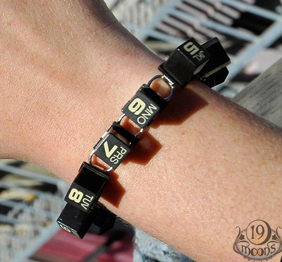 Vintage Phone-Key Bracelet by 19 Moons Unique Eco-Friendly 1970s Recycled Telephone BLACK ECO CHIC