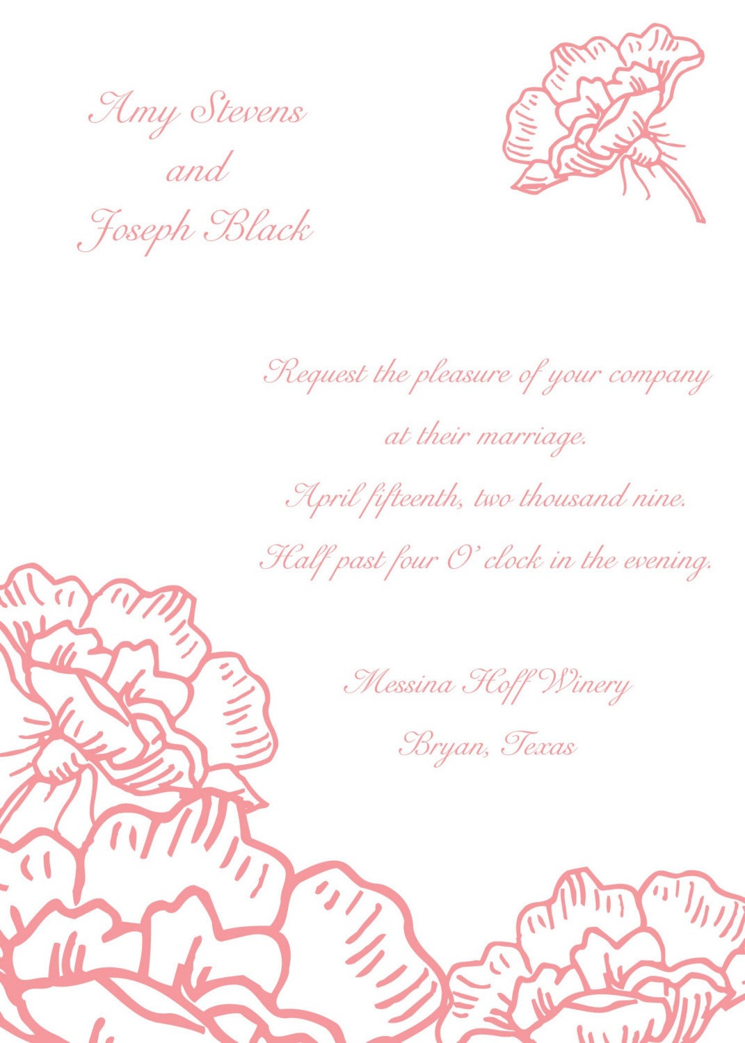 Peony Wedding Invitation100 From GoAgainstTheGrain