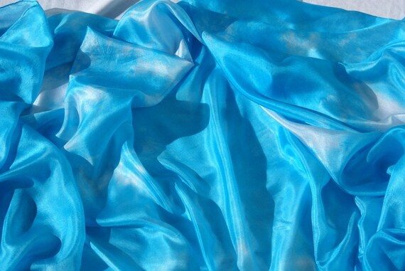 Turquoise Silk Belly Dance Veil