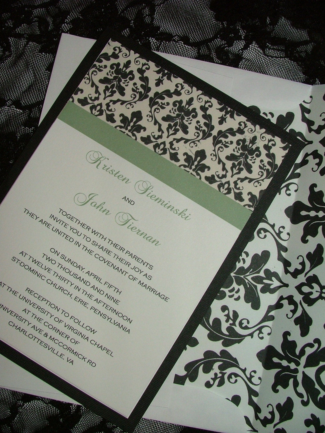 Damask Design Wedding invitation From KLSdesigns