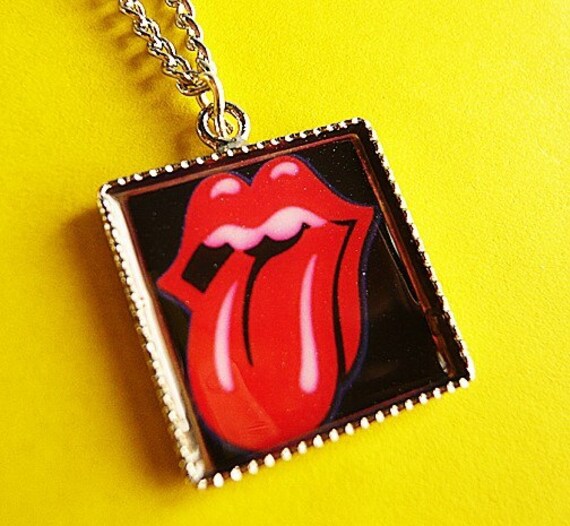 Rolling Stones Rock n Roll Pendant by MaruMaru on Etsy from etsy.com
