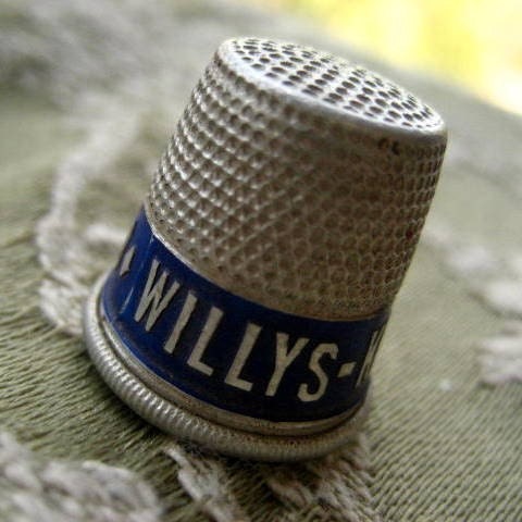 Vintage Willys Knight Overland Advertisement Aluminum Thimble