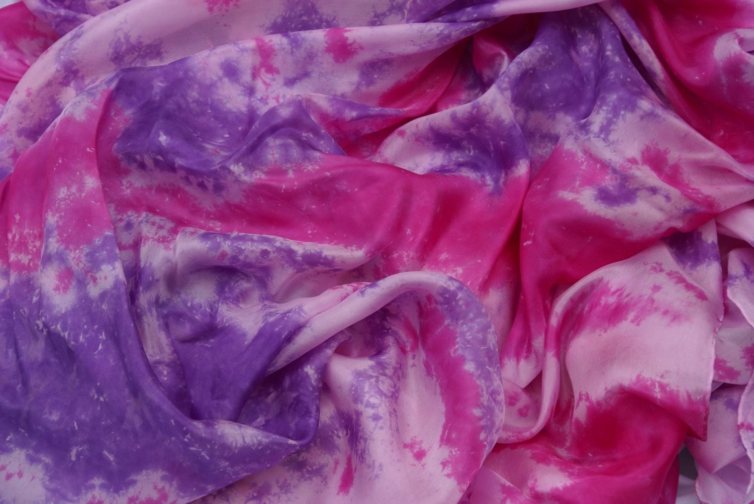 Fuschia Pink and Purple Silk Belly Dance Veil