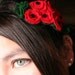 Red and Black Flower Cluster Hair Wrap/Fascinator/Clip