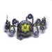 Steampunk Jewelry - Bracelet - Blue Czech Glass Button with yellow center and Blueberry Quartz beads - Limited availability