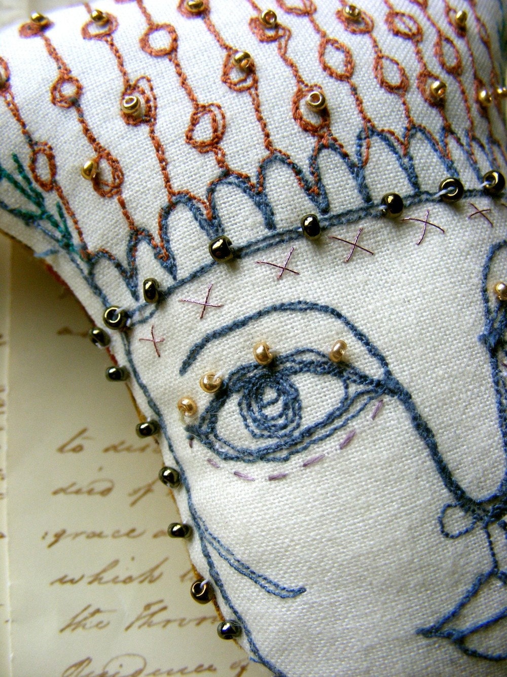 Textile art - Embroidered - Indra - Door Guardian