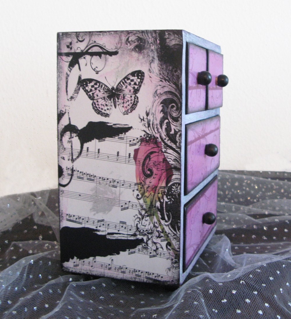 Viennese Waltz Music 4 Drawer Custom Jewelry Trinket Box