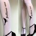 sexy, funny and flirty FOLLOW ME twitter TATTOO thigh-high stockings WHITE