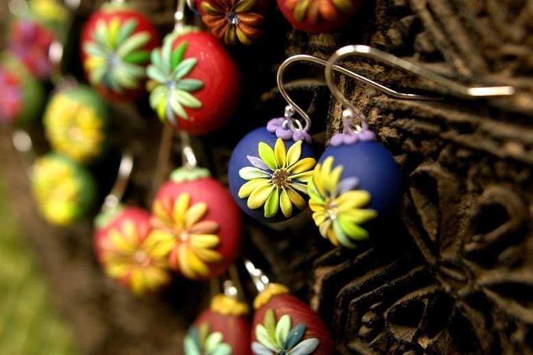 chefs choice super surprise flower drop earrings