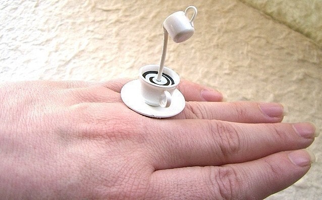 Kawaii Cute Japanese Floating Ring - Coffee  With Cream