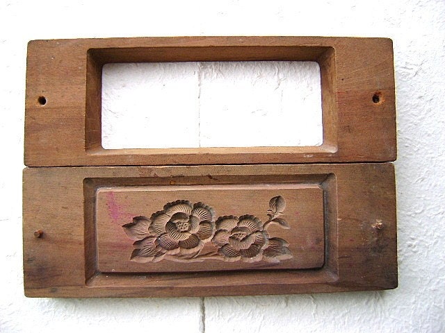 Vintage Japanese Kashigata Sweets Mold - Peony - Botan (P)