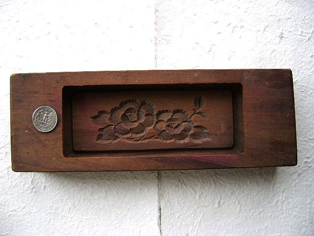 Vintage Japanese Kashigata Sweets Mold - Peony - Botan (P)