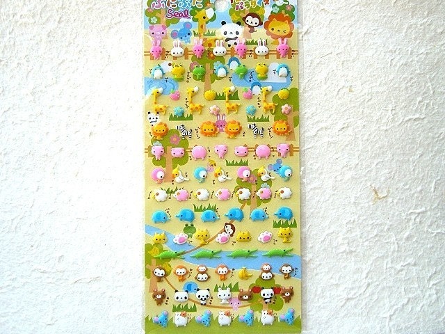 Cute Japanese Stickers - Panda And Bear By Pool Cool (S509)