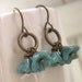 Spring Bouquet  - Turquoise colored Czech Glass Flowers on Antiqued Brass
