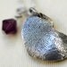 Sterling Silver Fingerprint Large Free Form Heart Necklace with Birthstone