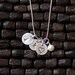 3 Initial Tiny Charm Necklace with Pearl