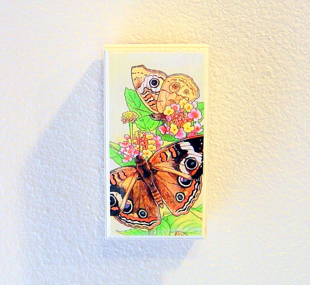Wooden Wall Towel Holder Butterfly Moths by SunnysWoodnGifts