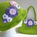 Girls  Cotton Crochet Hat And Matching Purse ADORABLE Treasury Item