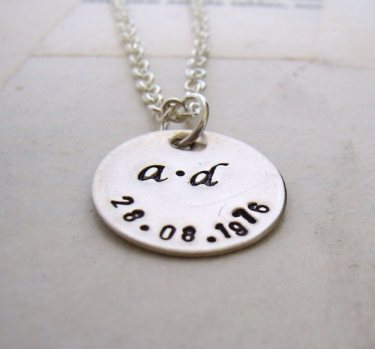 Wedding Date Celebration Sterling Silver Necklace