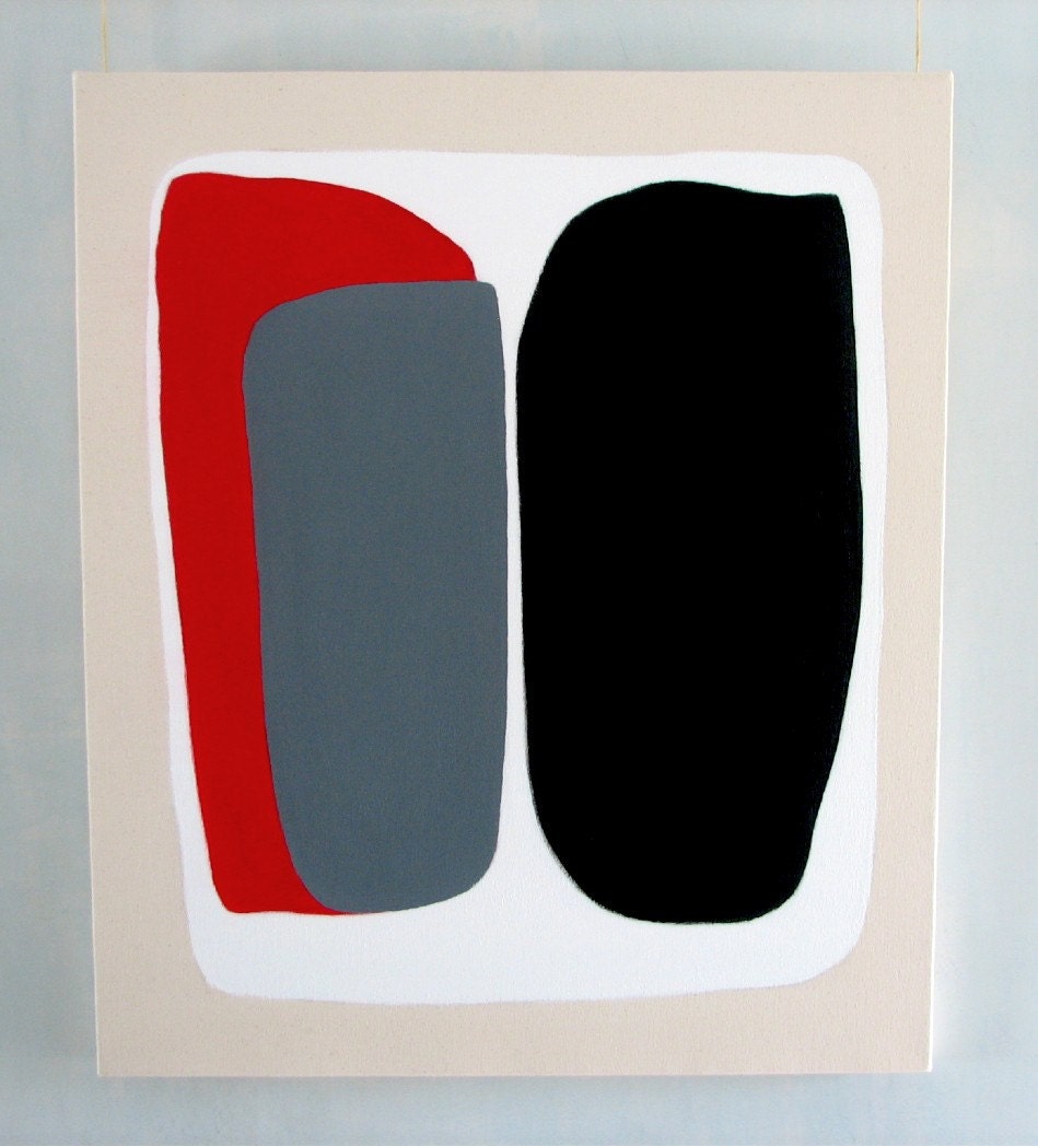 Minimalist Graphic Monoliths - Large Abstract Painting - Mid Century Modern - The Gathering by Will Wieber