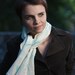 Nuno felted scarf - white, blue, nuno felt, for her