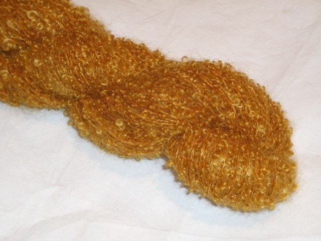 Aztec gold mohair merino boucle yarn