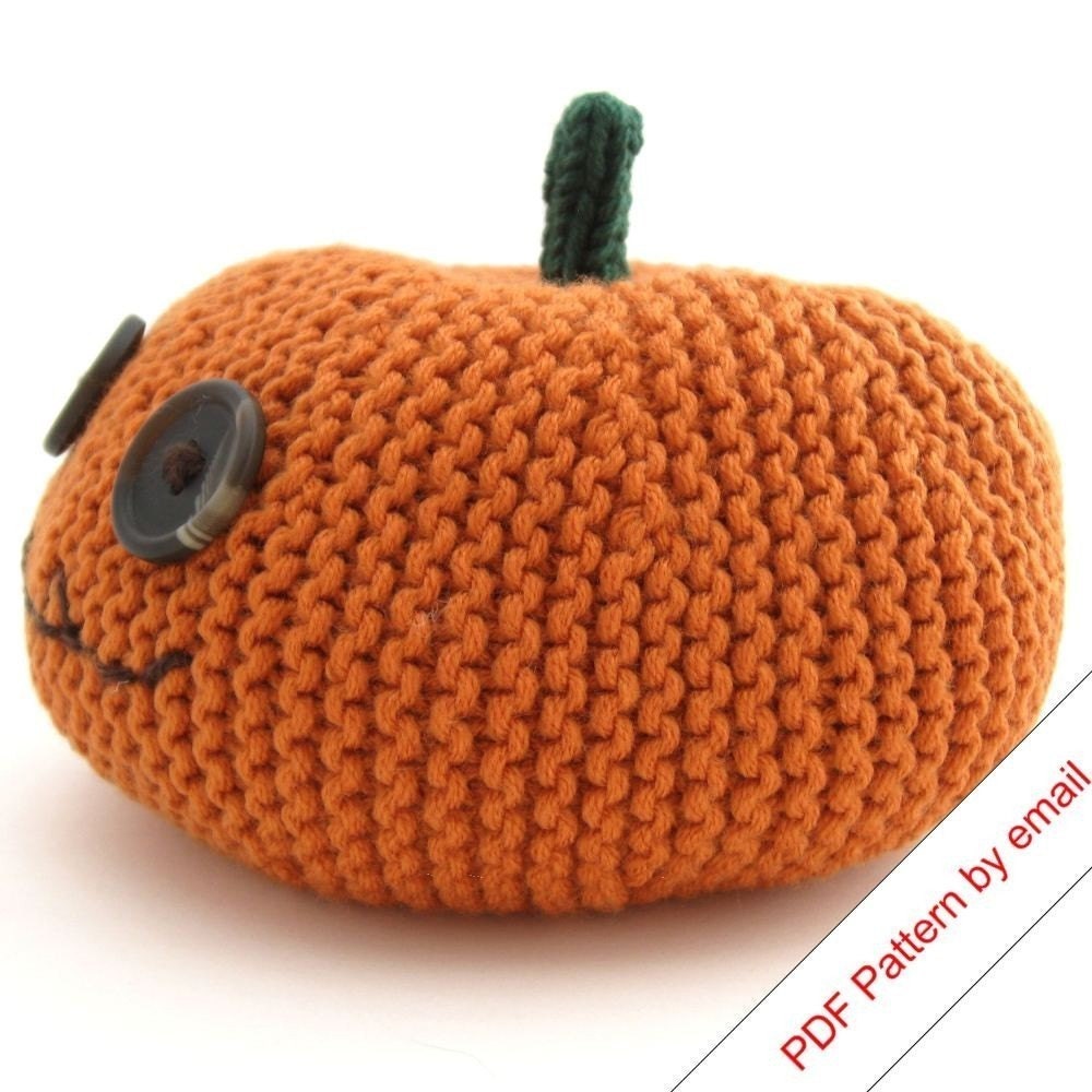 DIY Pumpkin Head Knitting Pattern (Large). Knit Your Own Jackolantern. PDF.