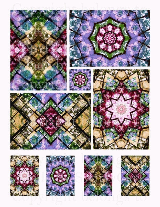 Stained Glass Kaleidoscope Digital Downloads $2.99