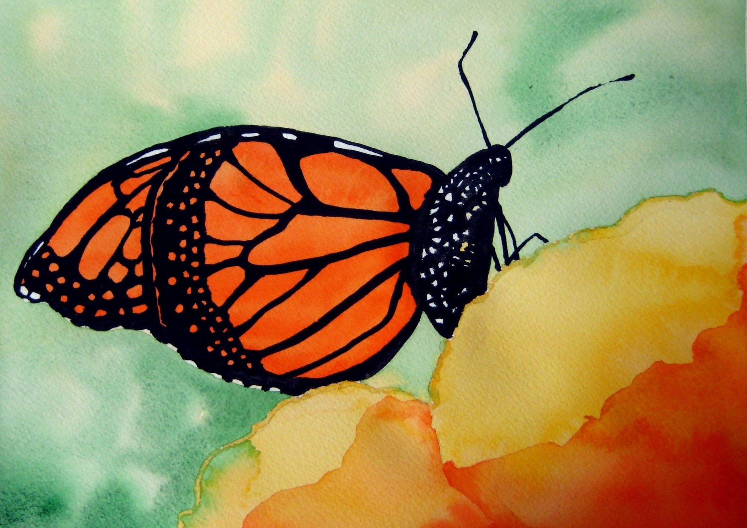 Monarch Butterfly - 8x10 inch Fine Art Print of my Original Watercolor Painting - nature art butterfly home decor