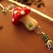 Handmade Lampwork mushroom bead bookmark