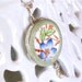 Unique Floral Broken China Necklace on Sterling Rolo Chain