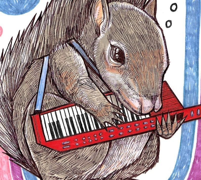 SQUIRREL WITH A KEYTAR print