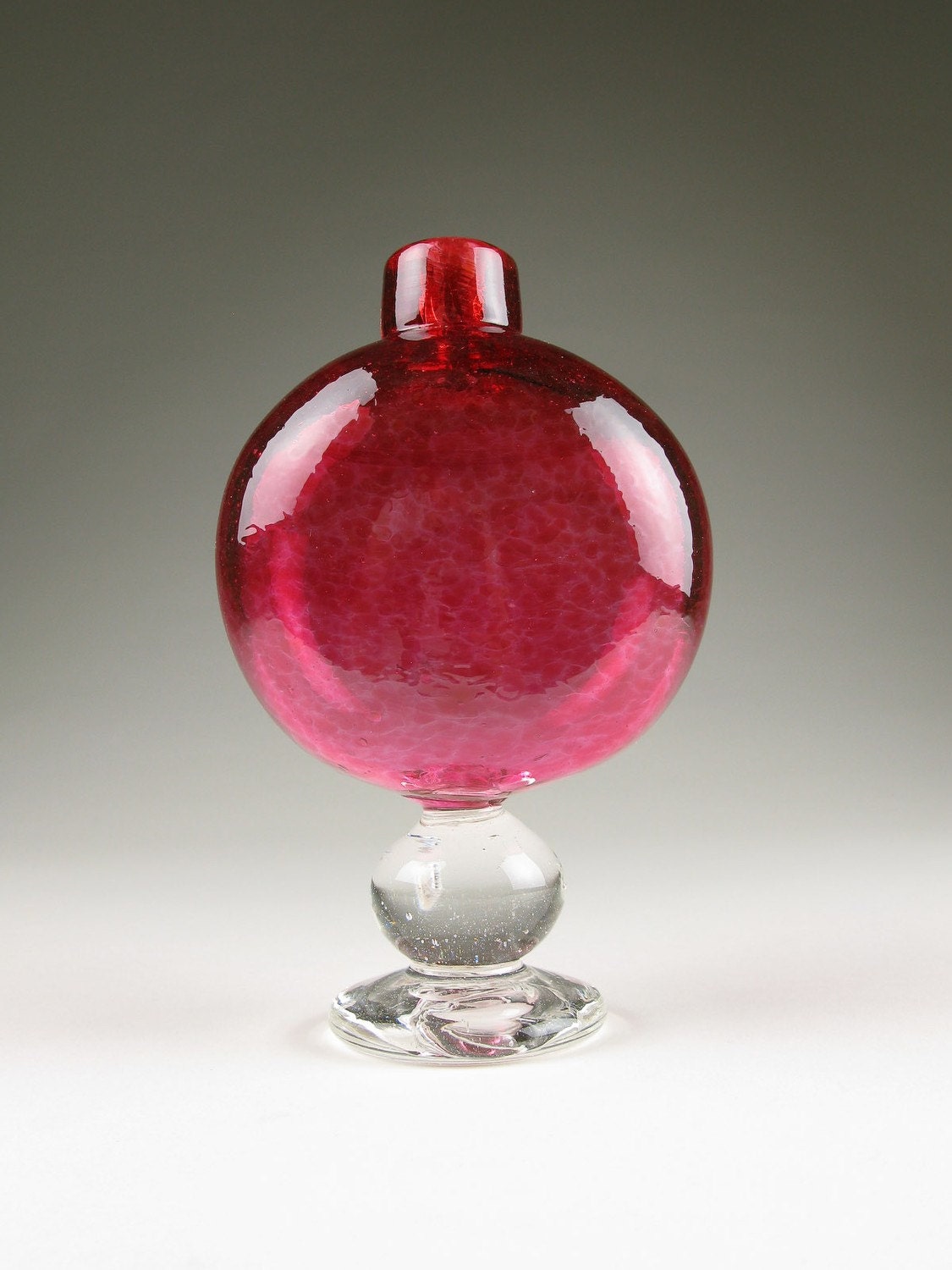 Blown Glass Vase - Pink Ruby Grapefruit Blown Glass