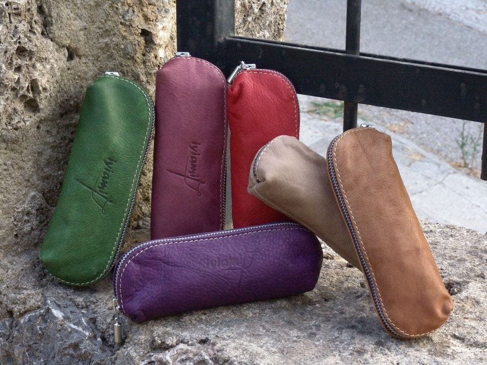Leather case for glasses or sun glasses made from premium quality soft italian calf leather,named MojosMADE TO ORDER
