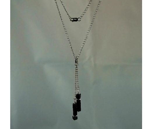 Hematite Pendant Double Strand Dangle Necklace