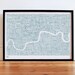 London Type Map in Duck Egg Blue - decorative screen print