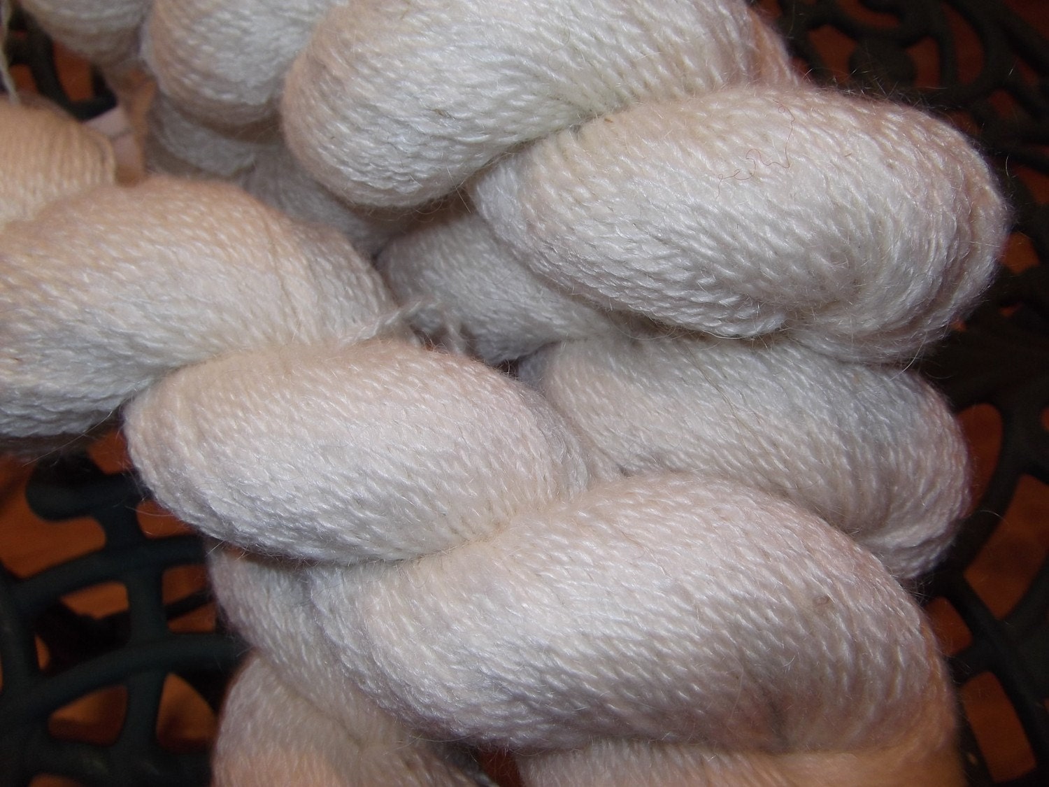 Natural, mohair blend yarn, 2 ply