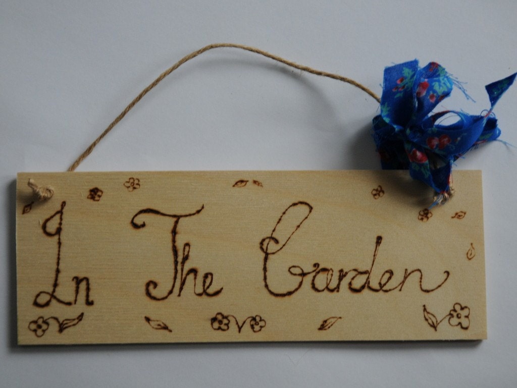 Custom sign RESERVED for Audrey. Memorial Garden hanging sign Pyrography engraved, shabby chic garden plaque