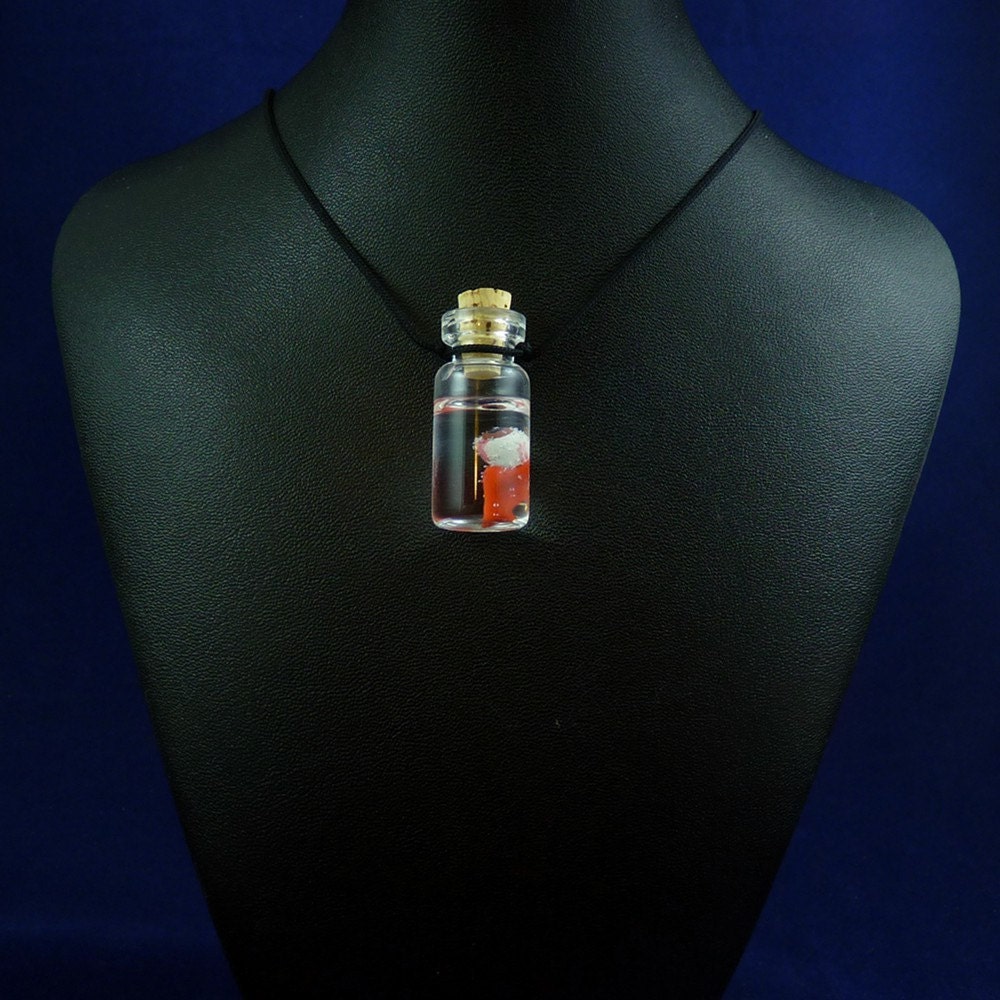 Brown Eye Specimen Jar Necklace - Handmade Biology Inspired Jewelry