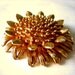 Large Midcentury Flower Jewelry - Golden Sunflower Pin Back Brooch